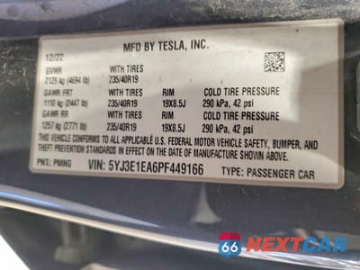 Zdjęcie 12 z 12 samochodu: 2023 TESLA MODEL 3 VIN:5YJ3E1EA6PF449166 - miniatura