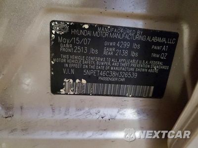 Zdjęcie 12 z 12 samochodu: 2008 HYUNDAI SONATA GLS VIN:5NPET46C38H326539 - miniatura