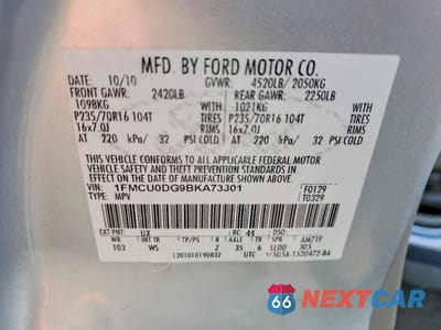 Zdjęcie 13 z 13 samochodu: 2011 FORD ESCAPE XLT VIN:1FMCU0DG9BKA73301 - miniatura
