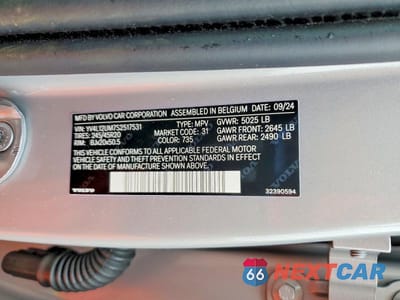 Zdjęcie 13 z 13 samochodu: 2025 VOLVO XC40 ULTRA VIN:YV4L12UM7S2517531 - miniatura