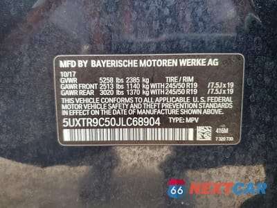 Zdjęcie 13 z 13 samochodu: 2018 BMW X3 XDRIVE30I VIN:5UXTR9C50JLC68904 - miniatura