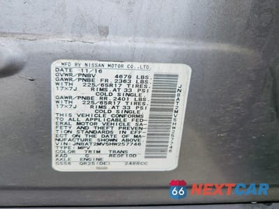 Zdjęcie 14 z 14 samochodu: 2017 NISSAN ROGUE S VIN:JN8AT2MV5HW257746 - miniatura