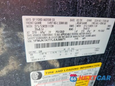 Zdjęcie 13 z 13 samochodu: 2020 FORD EXPEDITION MAX LIMITED VIN:1FMJK1KT7LEA38971 - miniatura