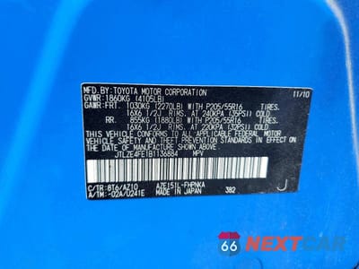 Zdjęcie 12 z 12 samochodu: 2011 TOYOTA SCION XB VIN:JTLZE4FE1B1136884 - miniatura