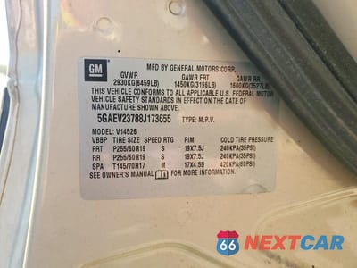 Zdjęcie 13 z 13 samochodu: 2008 BUICK ENCLAVE CXL VIN:5GAEV23788J173655 - miniatura