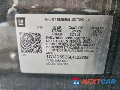 Zdjęcie 13 z 13 samochodu: 2020 CHEVROLET SONIC LT VIN:1G1JD5SB6L4122288 - miniatura