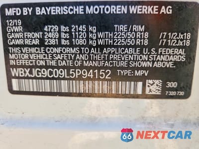 Zdjęcie 12 z 12 samochodu: 2020 BMW X1 XDRIVE28I VIN:WBXJG9C09L5P94152 - miniatura