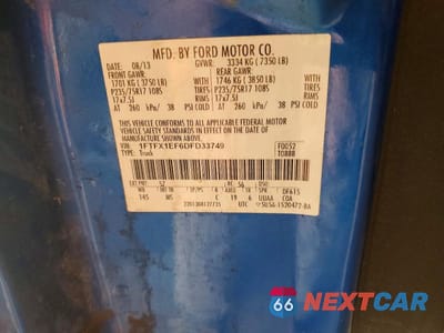 Zdjęcie 12 z 12 samochodu: 2013 FORD F150 SUPER CAB VIN:1FTFX1EF6DFD33749 - miniatura