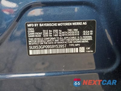 Zdjęcie 12 z 12 samochodu: 2025 BMW X3 30 XDRIVE VIN:5UX53GP09S9Y53957 - miniatura