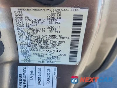 Zdjęcie 12 z 12 samochodu: 2005 NISSAN FRONTIER SE VIN:1N6AD06U85C401432 - miniatura