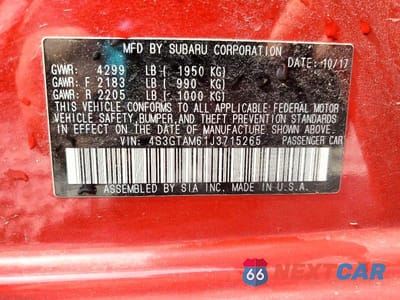 Zdjęcie 13 z 13 samochodu: 2018 SUBARU IMPREZA SPORT VIN:4S3GTAM61J3715265 - miniatura