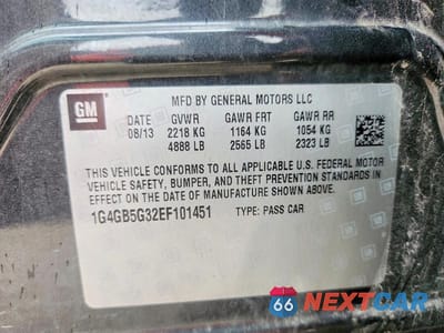 Zdjęcie 12 z 12 samochodu: 2014 BUICK LACROSSE VIN:1G4GB5G32EF101451 - miniatura