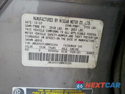 Zdjęcie 12 z 12 samochodu: 2008 INFINITI M35 X VIN:JNKAY01F28M650256 - miniatura