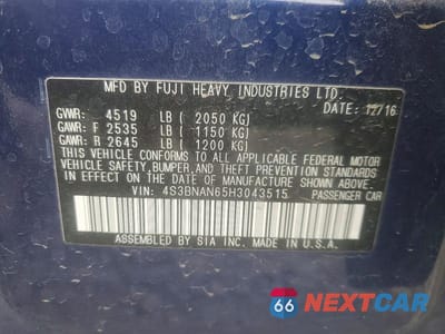 Zdjęcie 13 z 13 samochodu: 2017 SUBARU LEGACY 2.5I LIMITED VIN:4S3BNAN65H3043515 - miniatura