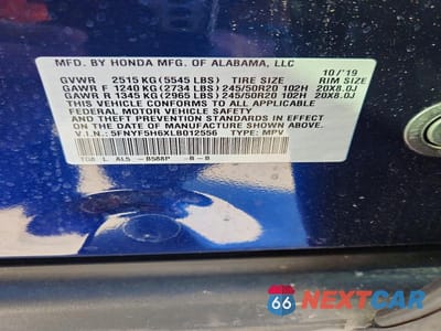 Zdjęcie 14 z 14 samochodu: 2020 HONDA PILOT TOURING VIN:5FNYF5H6XLB012556 - miniatura