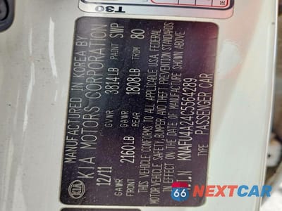 Zdjęcie 12 z 12 samochodu: 2012 KIA FORTE EX VIN:KNAFU4A24C5564289 - miniatura