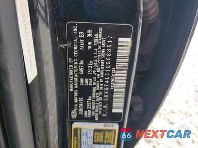 Zdjęcie 12 z 12 samochodu: 2016 KIA OPTIMA LX VIN:5XXGT4L31GG088617 - miniatura