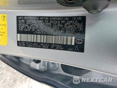 Zdjęcie 12 z 12 samochodu: 2006 LEXUS ES 330 VIN:JTHBA30G765168913 - miniatura