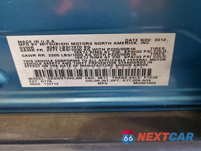 Zdjęcie 13 z 13 samochodu: 2013 MITSUBISHI OUTLANDER SPORT SE VIN:4A4AP4AU7DE008994 - miniatura