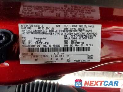 Zdjęcie 13 z 13 samochodu: 2016 FORD FOCUS SE VIN:1FADP3K27GL250377 - miniatura