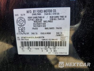 Zdjęcie 14 z 14 samochodu: 2020 FORD EDGE TITANIUM VIN:2FMPK4K93LBA00178 - miniatura