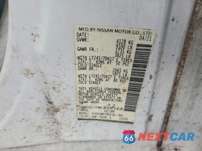 Zdjęcie 13 z 13 samochodu: 2021 NISSAN NV 2500 UTILITY / SERVICE VAN VIN:1N6BF0LY7MN808568 - miniatura