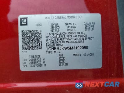 Zdjęcie 13 z 13 samochodu: 2021 CHEVROLET TRAVERSE RS VIN:1GNERJKW5MJ192090 - miniatura