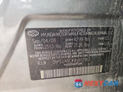 Zdjęcie 12 z 12 samochodu: 2009 HYUNDAI SONATA LIMITED VIN:5NPEU46C49H512962 - miniatura