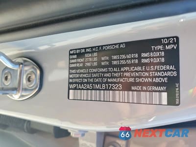 Zdjęcie 14 z 14 samochodu: 2021 PORSCHE MACAN VIN:WP1AA2A51MLB17323 - miniatura