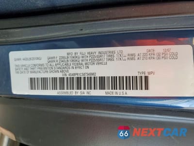 Zdjęcie 12 z 12 samochodu: 2008 SUBARU OUTBACK 2.5I VIN:4S4BP61C587349962 - miniatura
