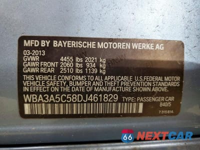 Zdjęcie 12 z 12 samochodu: 2013 BMW 328 I VIN:WBA3A5C58DJ461829 - miniatura
