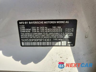 Zdjęcie 13 z 13 samochodu: 2023 BMW X3 XDRIVE30I VIN:5UX53DP00P9P74361 - miniatura