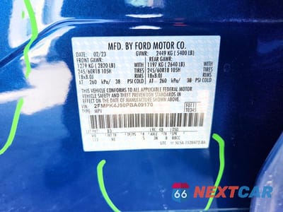 Zdjęcie 14 z 14 samochodu: 2023 FORD EDGE SEL VIN:2FMPK4J90PBA09170 - miniatura