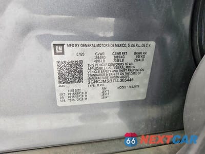 Zdjęcie 12 z 12 samochodu: 2020 CHEVROLET TRAX PREMIER VIN:3GNCJMSB7LL305445 - miniatura
