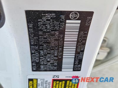 Zdjęcie 12 z 12 samochodu: 2020 TOYOTA CAMRY SE NIGHTSHADE VIN:4T1G11AK1LU324746 - miniatura