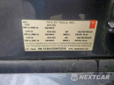 Zdjęcie 13 z 13 samochodu: 2017 TESLA MODEL S VIN:5YJSA1E22HF222316 - miniatura