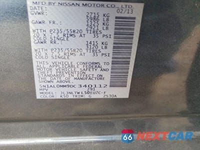 Zdjęcie 13 z 13 samochodu: 2013 INFINITI JX35 BASE VIN:5N1AL0MM9DC340112 - miniatura
