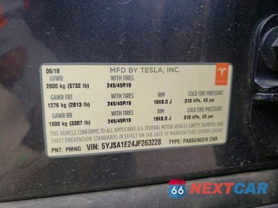 Zdjęcie 13 z 13 samochodu: 2018 TESLA MODEL S VIN:5YJSA1E24JF263228 - miniatura