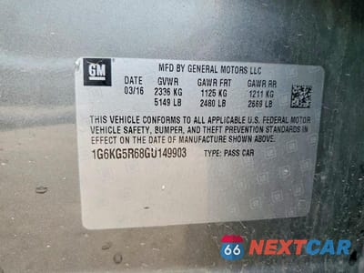 Zdjęcie 12 z 12 samochodu: 2016 CADILLAC CT6 PREMIUM VIN:1G6KG5R68GU149903 - miniatura