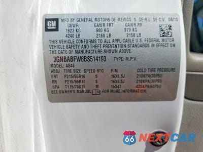 Zdjęcie 12 z 12 samochodu: 2011 CHEVROLET HHR LT VIN:3GNBABFW8BS514193 - miniatura