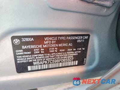 Zdjęcie 12 z 12 samochodu: 2011 BMW 328 XI VIN:WBAPK7C59BF085507 - miniatura