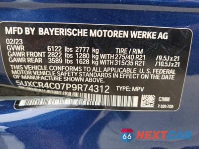 Zdjęcie 14 z 14 samochodu: 2023 BMW X5 SDRIVE 40I VIN:5UXCR4C07P9R74312 - miniatura