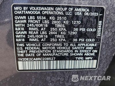Zdjęcie 13 z 13 samochodu: 2024 VOLKSWAGEN ATLAS CROSS SPORT VIN:1V2DE2CA8RC208527 - miniatura