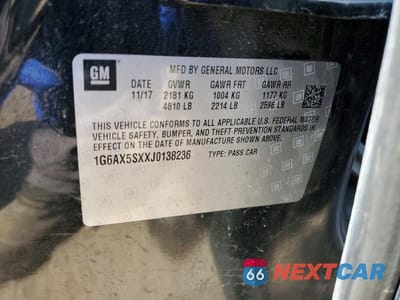 Zdjęcie 12 z 12 samochodu: 2018 CADILLAC CTS LUXURY VIN:1G6AX5SXXJ0138236 - miniatura