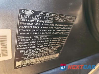 Zdjęcie 13 z 13 samochodu: 2014 LAND ROVER RANGE ROVER SPORT SC VIN:SALWR2TF3EA377640 - miniatura