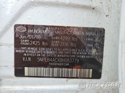Zdjęcie 13 z 13 samochodu: 2011 HYUNDAI SONATA GLS VIN:5NPEB4ACXBH083779 - miniatura