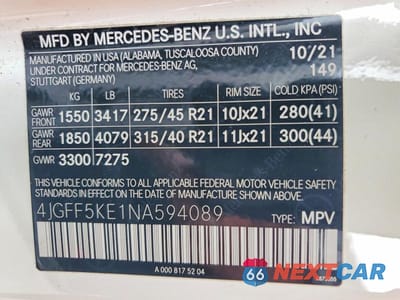 Zdjęcie 13 z 13 samochodu: 2022 MERCEDES-BENZ GLS 450 4MATIC VIN:4JGFF5KE1NA594089 - miniatura