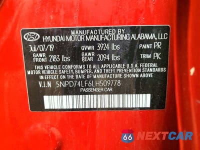Zdjęcie 12 z 12 samochodu: 2020 HYUNDAI ELANTRA SE VIN:5NPD74LF6LH509778 - miniatura