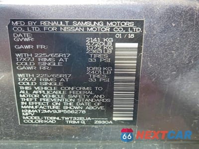 Zdjęcie 13 z 13 samochodu: 2018 NISSAN ROGUE SV VIN:KNMAT2MV9JP556278 - miniatura