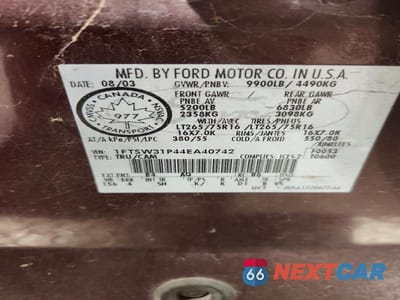 Zdjęcie 12 z 12 samochodu: 2004 FORD F350 SRW SUPER DUTY VIN:1FTSW31P44EA40742 - miniatura